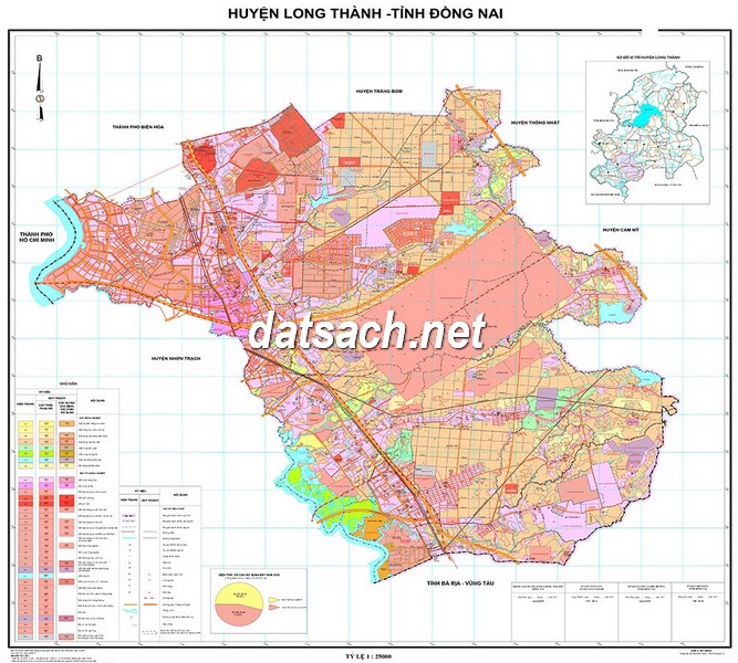 Bản đồ quy hoạch sử dụng đất huyện Long Thành đến năm 2030