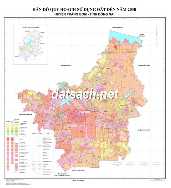 Bản đồ quy hoạch sử dụng đất huyện Trảng Bom đến năm 2030