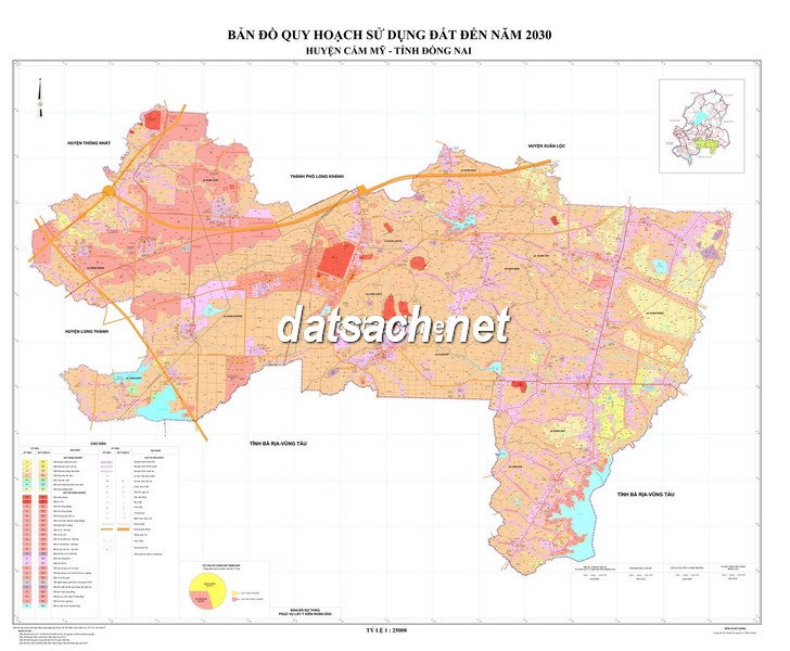 Bản đồ quy hoạch sử dụng đất huyện Cẩm Mỹ đến năm 2030