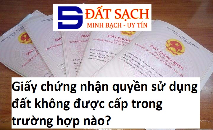 Giấy chứng nhận quyền sử dụng đất không được cấp trong trường hợp nào?