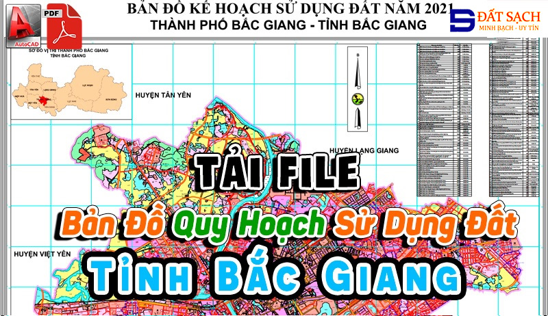 Tải File Bản Đồ Quy Hoạch Sử Dụng Đất Tỉnh Bắc Giang PDF CAD Mới Nhất
