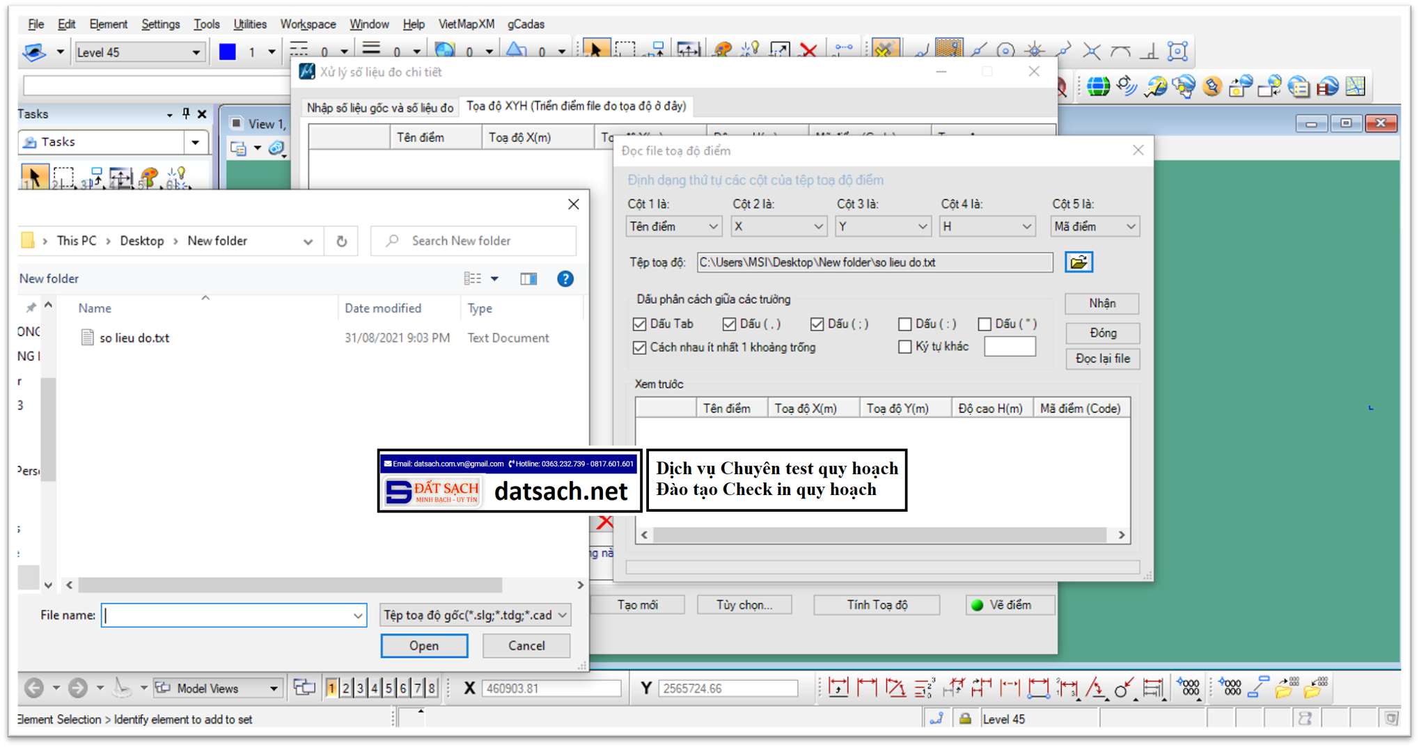 Hướng dẫn trút số liệu đo đạc Lên Microstation V8i bằng ứng dụng VietMap 2 Hướng dẫn trút số liệu đo đạc Lên Microstation V8i bằng ứng dụng VietMap