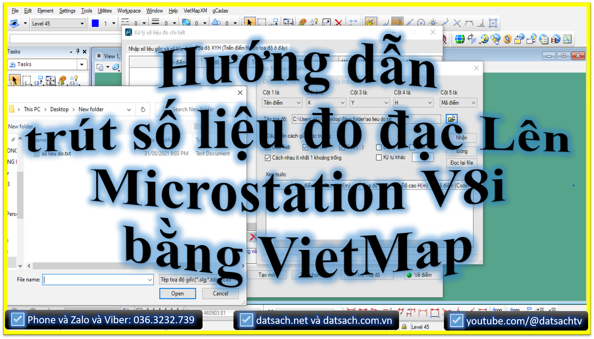 Hướng dẫn trút số liệu đo đạc Lên Microstation V8i bằng ứng dụng VietMap