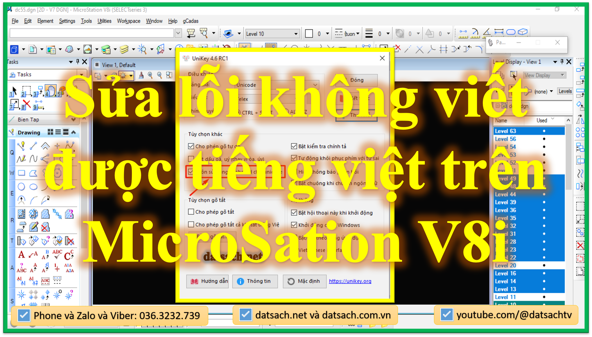 ✅ Sửa Lỗi Đánh Font Tiếng Việt Trong MicroSation V8i