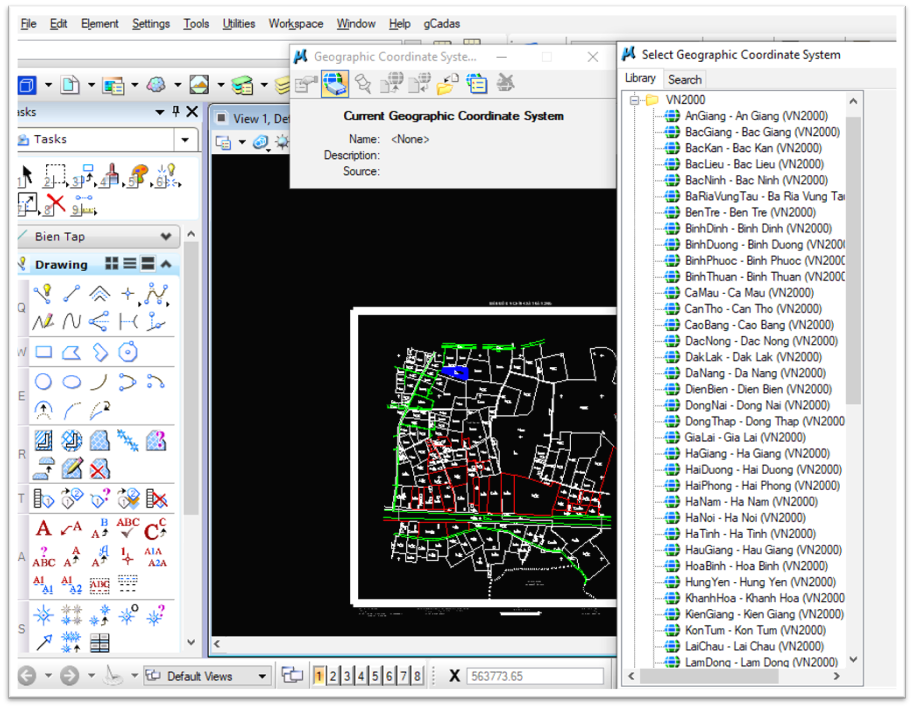 Hướng dẫn Thiết lập VN2000 cho Microstation V8i và xuất trực tiếp file kmz trên V8i: 3 Hướng dẫn Thiết lập VN2000 cho Microstation V8i và xuất trực tiếp file kmz trên V8i: