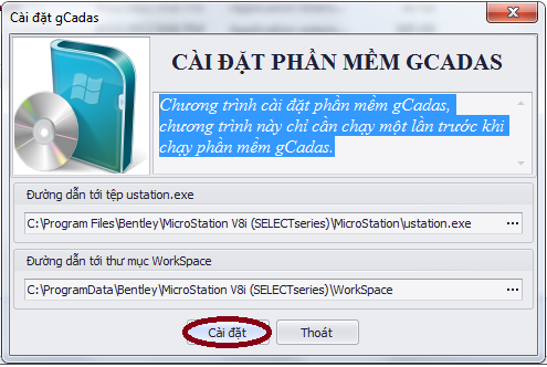 HƯỚNG DẪN CÀI ĐẶT GCADAS và GIÁO TRÌNH