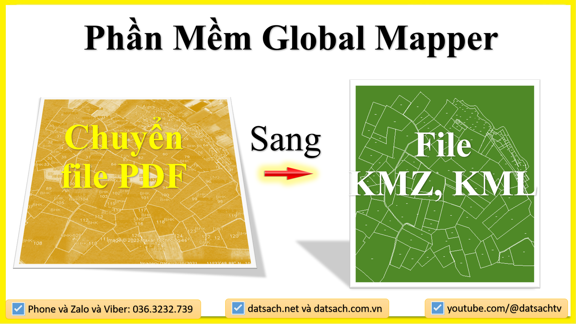 Xuất, Chuyển file PDF sang File KMZ, KML Bằng Phần Mềm Global Mapper