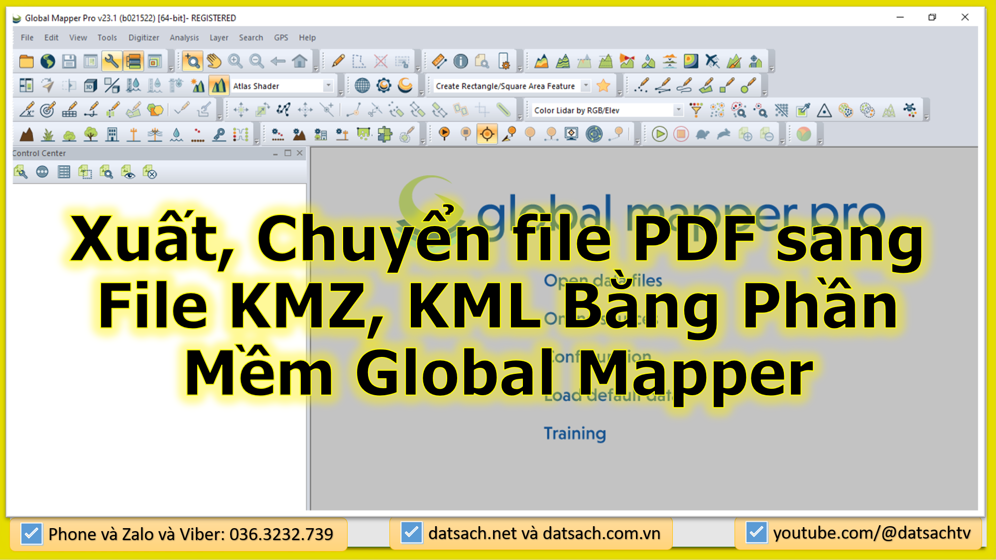 Xuất, Chuyển file PDF sang File KMZ, KML Bằng Phần Mềm Global Mapper