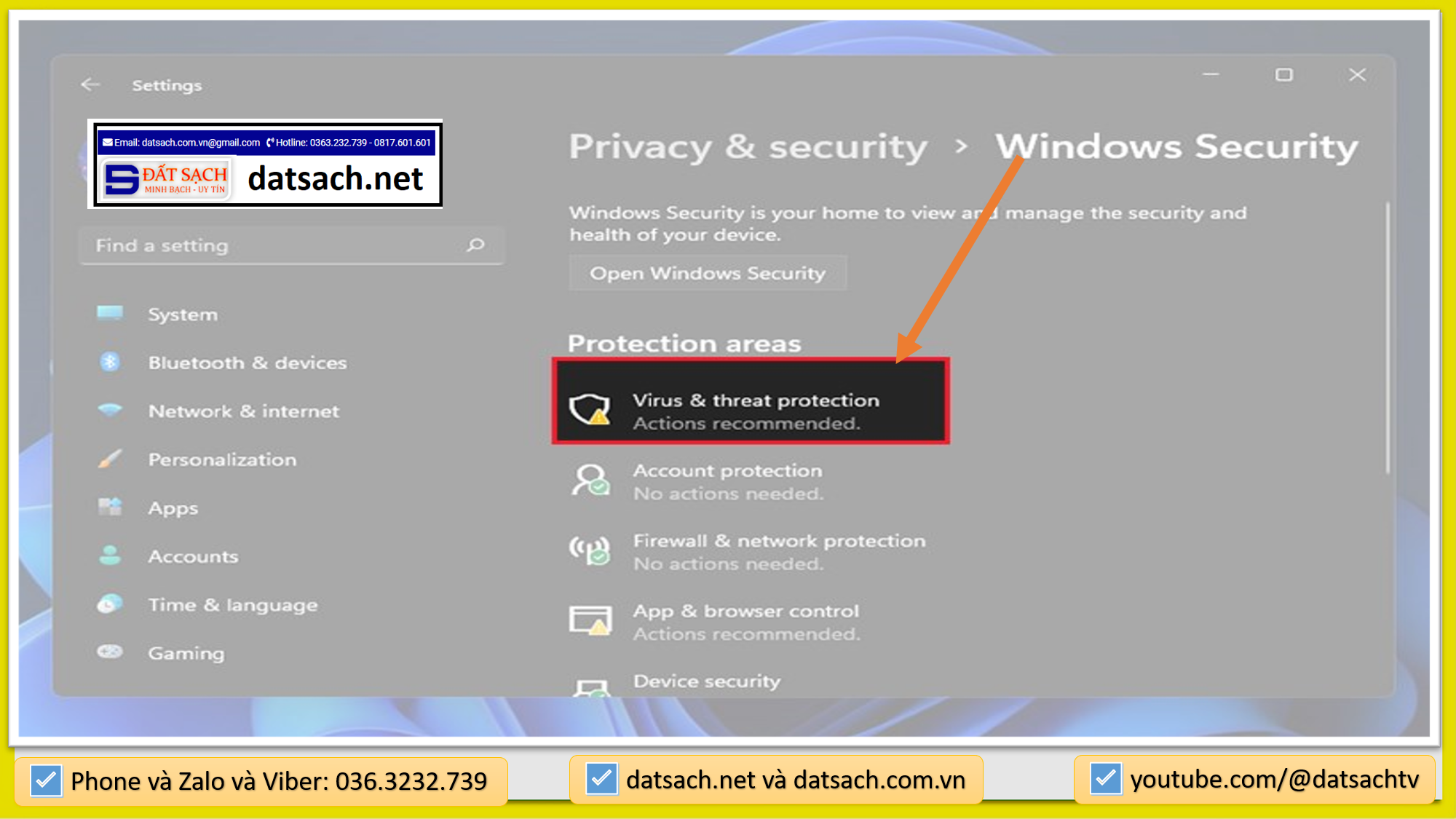 Cách tắt Bảo Vệ và Diệt Vi Rút của Windows Security trong Cài đặt (Settings)