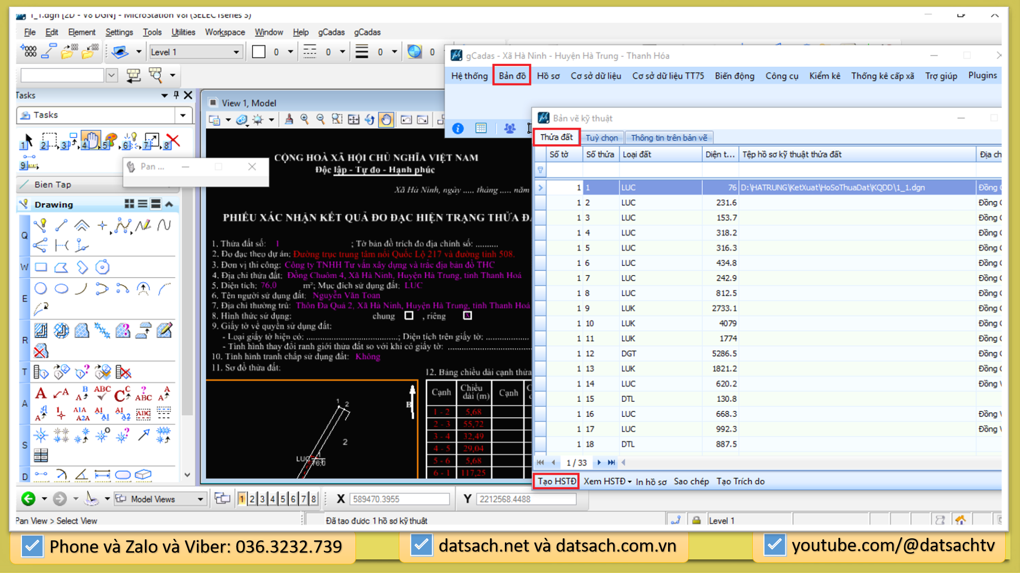 Biên Tập Bản Đồ, Xuất Hồ Sơ Trích Đo GPMB gCadas
