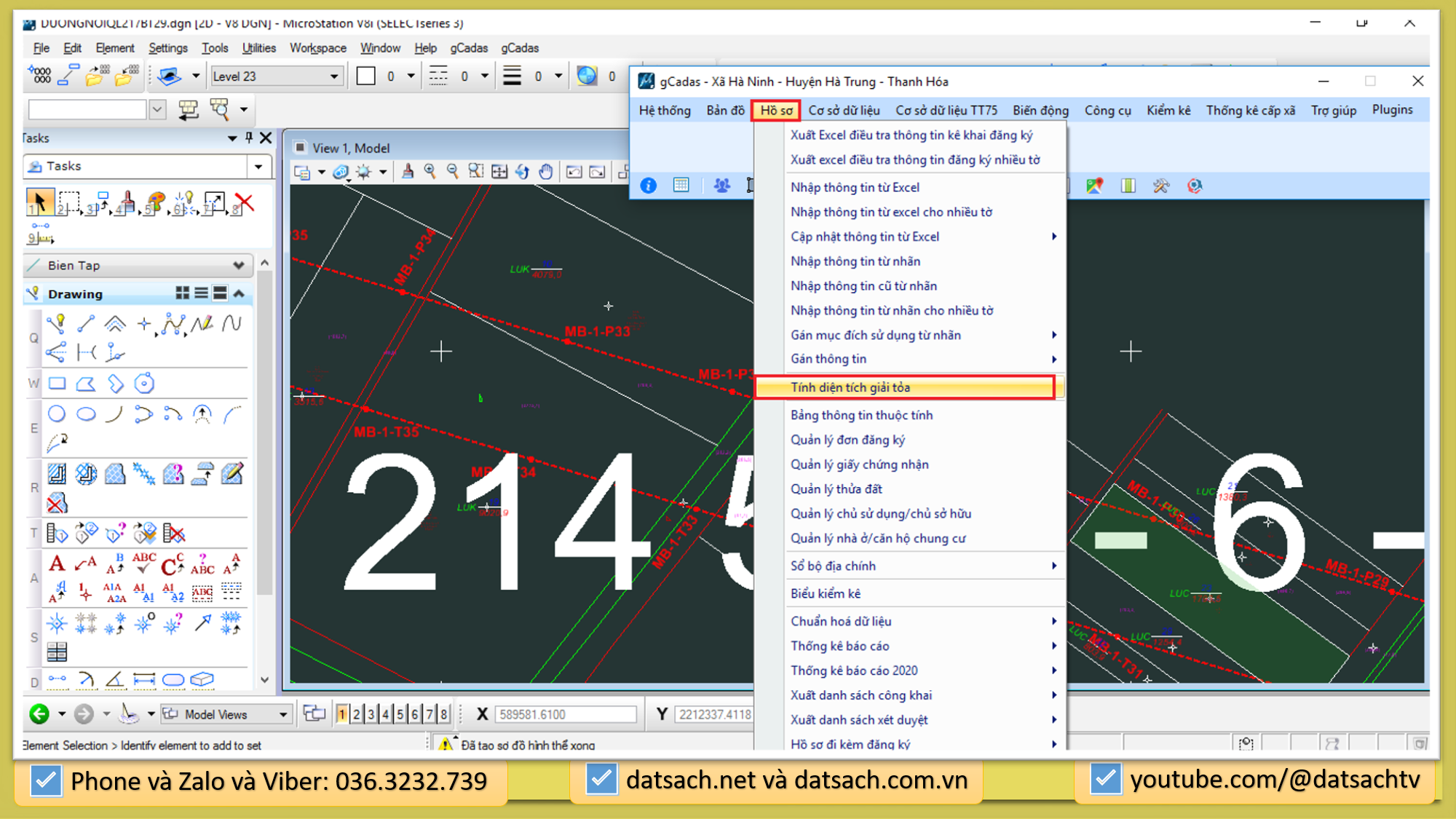 Biên Tập Bản Đồ, Xuất Hồ Sơ Trích Đo GPMB gCadas