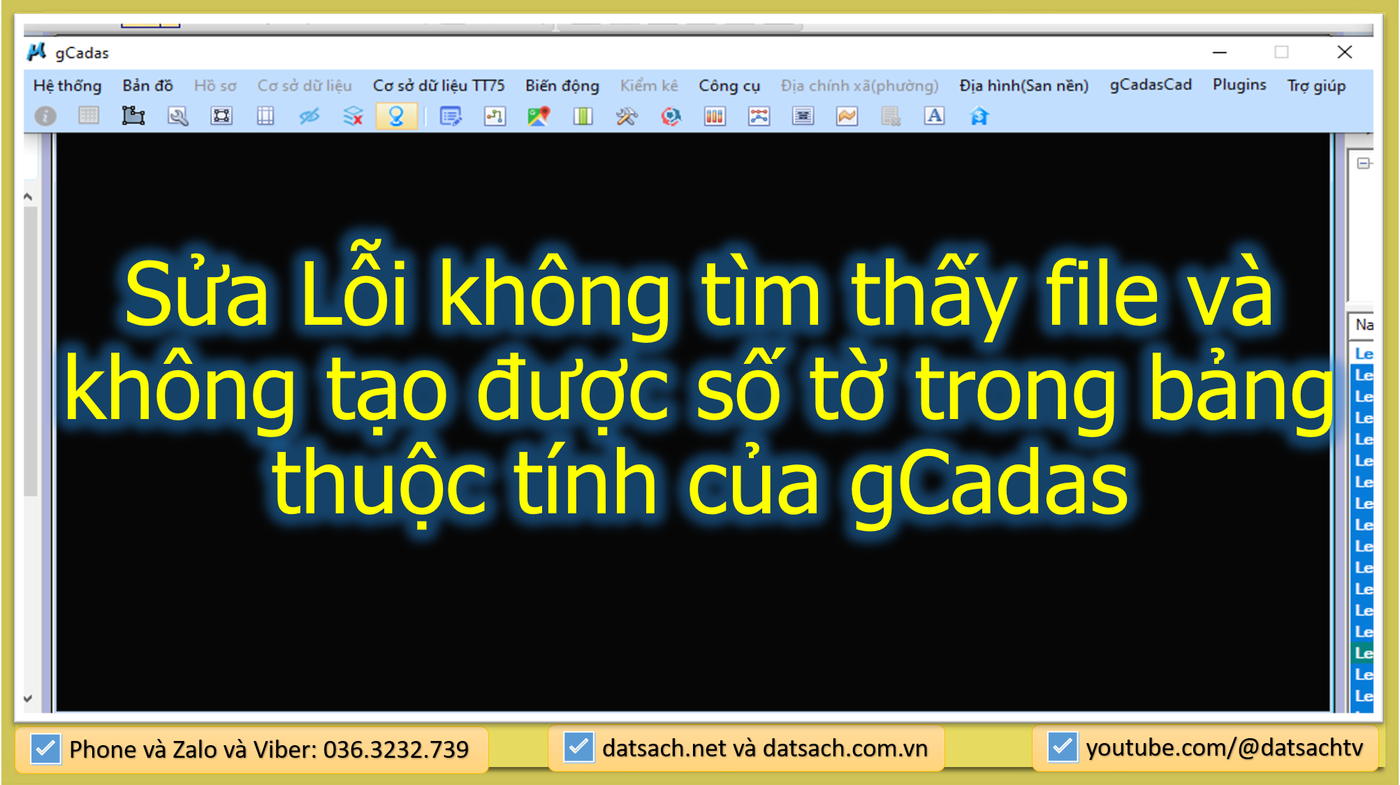 Sửa Lỗi không tìm thấy file và không tạo được số tờ trong bảng thuộc tính của gCadas