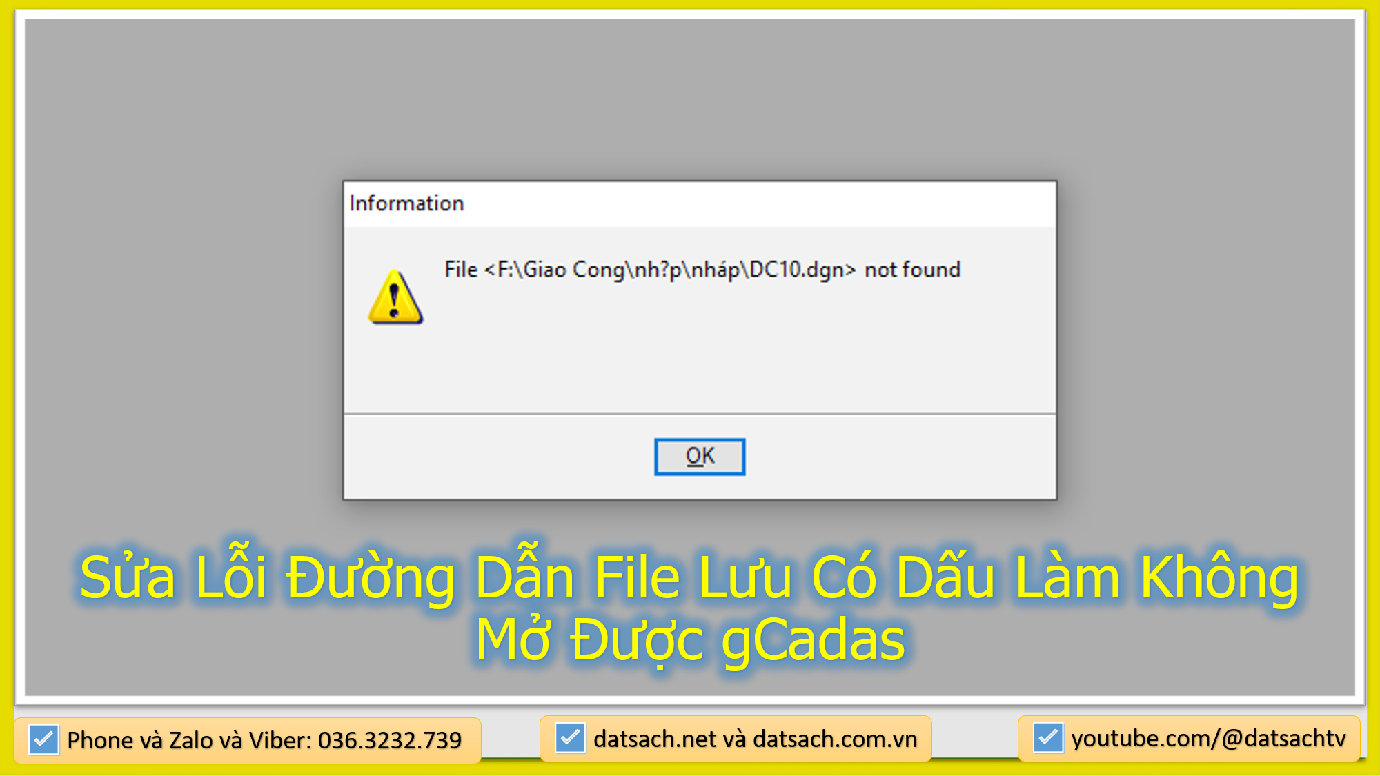 Sửa Lỗi Đường Dẫn File Lưu Có Dấu Làm Không Mở Được gCadas
