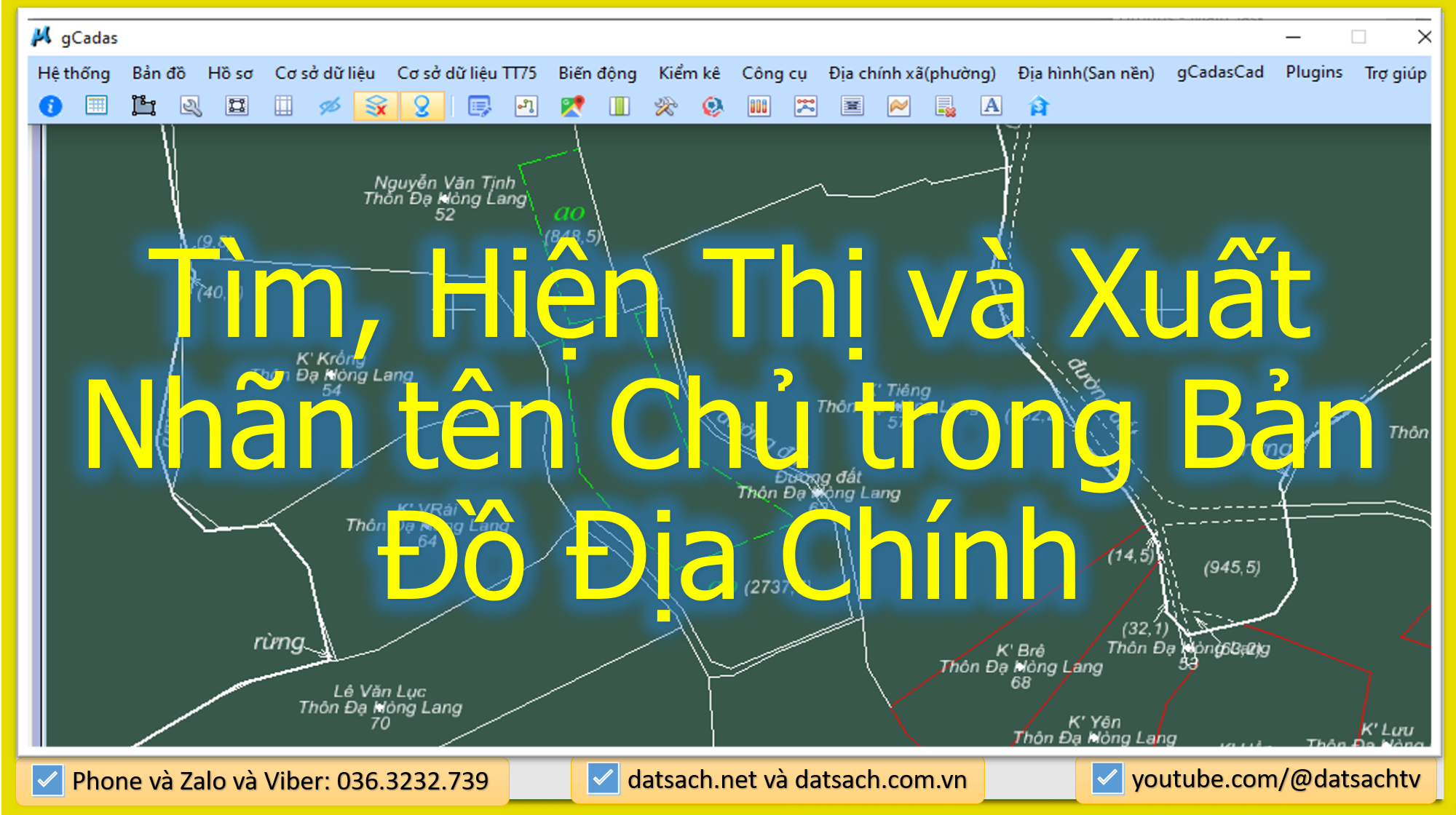 Tìm, Hiện Thị và Xuất Nhãn tên Chủ trong Bản Đồ Địa Chính