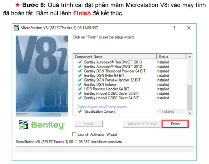 Hướng dẫn cài đặt phần mềm Microsation V8i bằng hình ảnh 12 Hướng dẫn cài đặt phần mềm Microsation V8i bằng hình ảnh