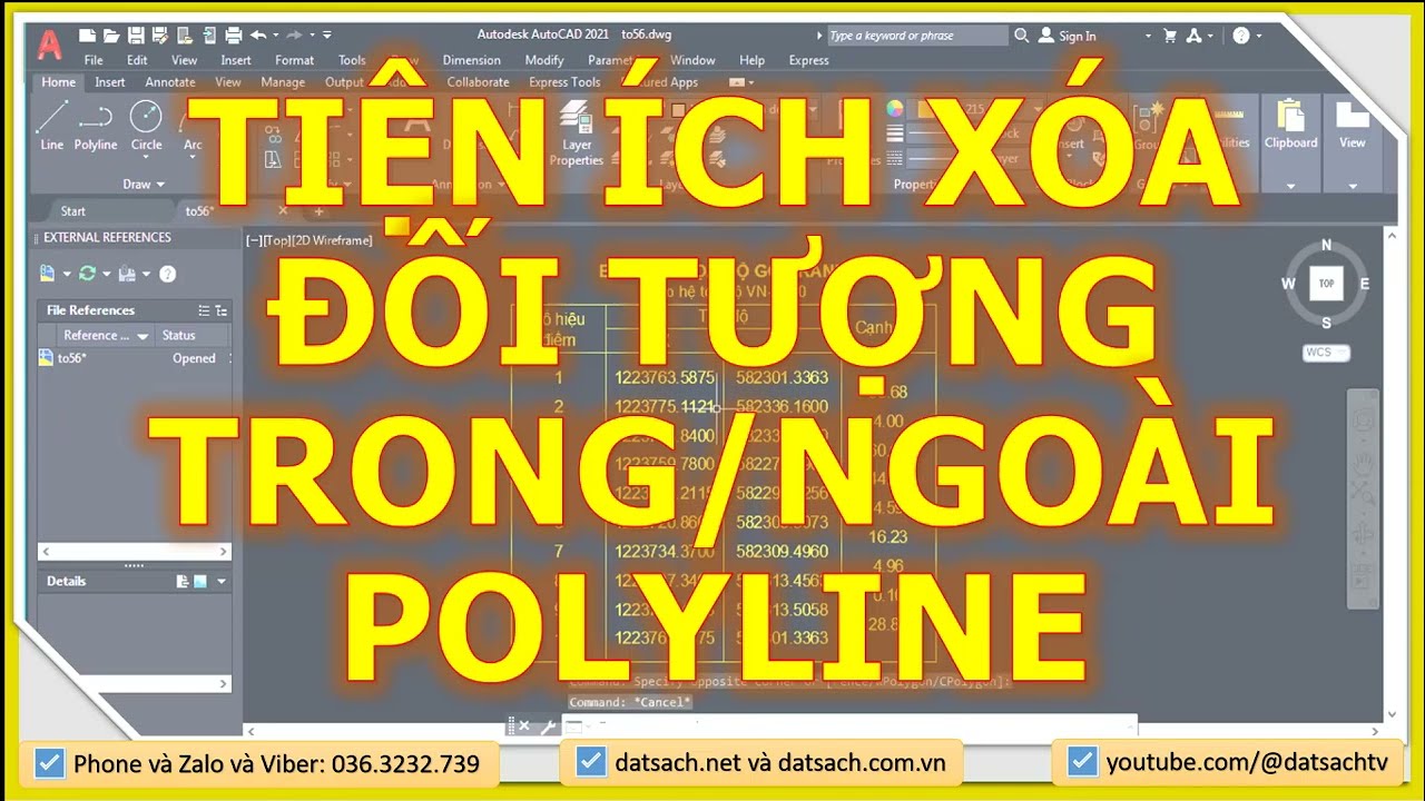 🌹 TIỆN ÍCH XÓA ĐỐI TƯỢNG TRONG VÀ NGOÀI POLYLINE TRONG PHẦN MỀM AUTOCAD