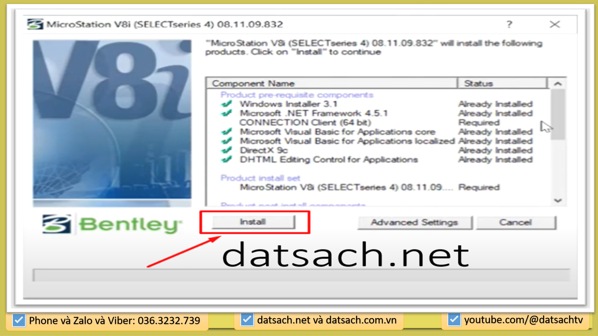 Hướng dẫn cài đặt MicroSation V8i_SS3_V8i SS3 8.11.09.357 và Bộ Cài Đặt Đầy Đủ font chữ, VN2000 5 Hướng dẫn cài đặt MicroSation V8i_SS3_V8i SS3 8.11.09.357 và Bộ Cài Đặt Đầy Đủ font chữ, VN2000