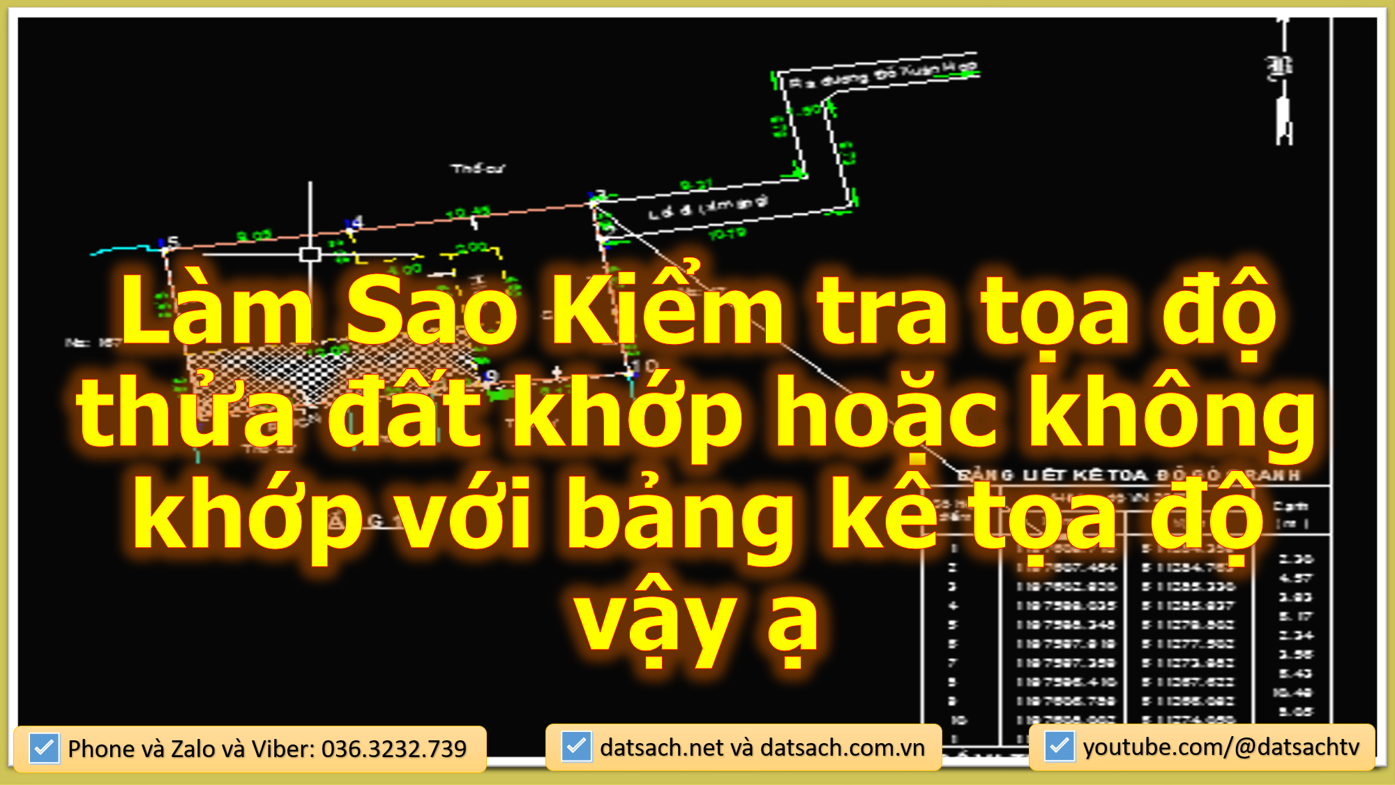 Làm Sao Kiểm tra tọa độ thửa đất khớp hoặc không khớp với bảng kê tọa độ vậy ạ.