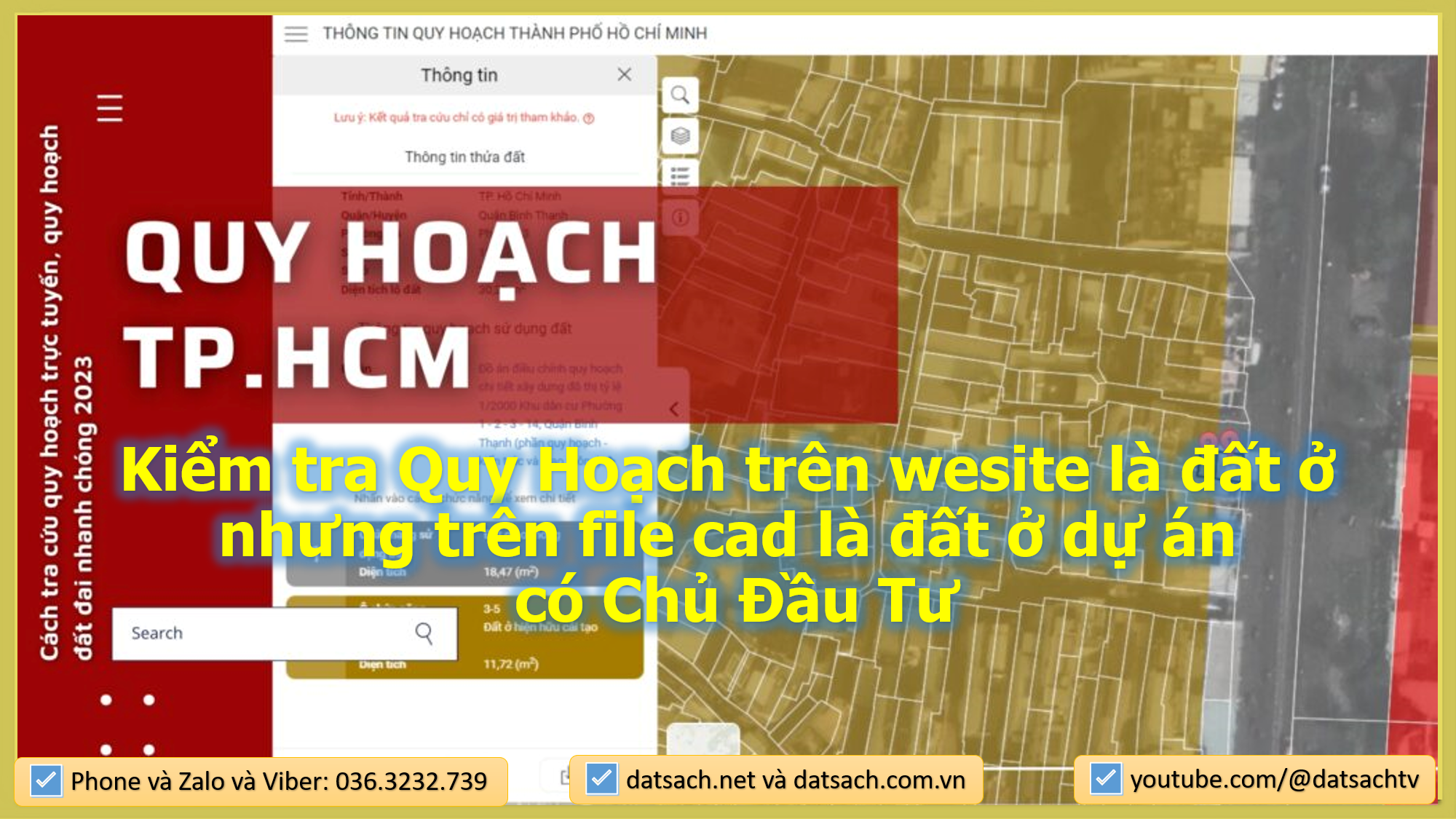 Kiểm tra Quy Hoạch trên wesite là đất ở nhưng trên file cad là đất ở dự án có Chủ Đầu Tư