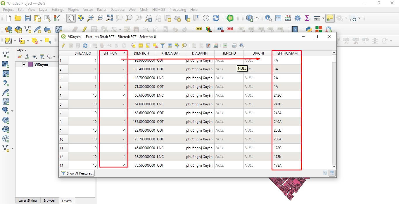 Xử Lý Đối với số thửa dạng vừa chữ, vừa số khi xuất shapfile sẽ bị âm trong gCadas