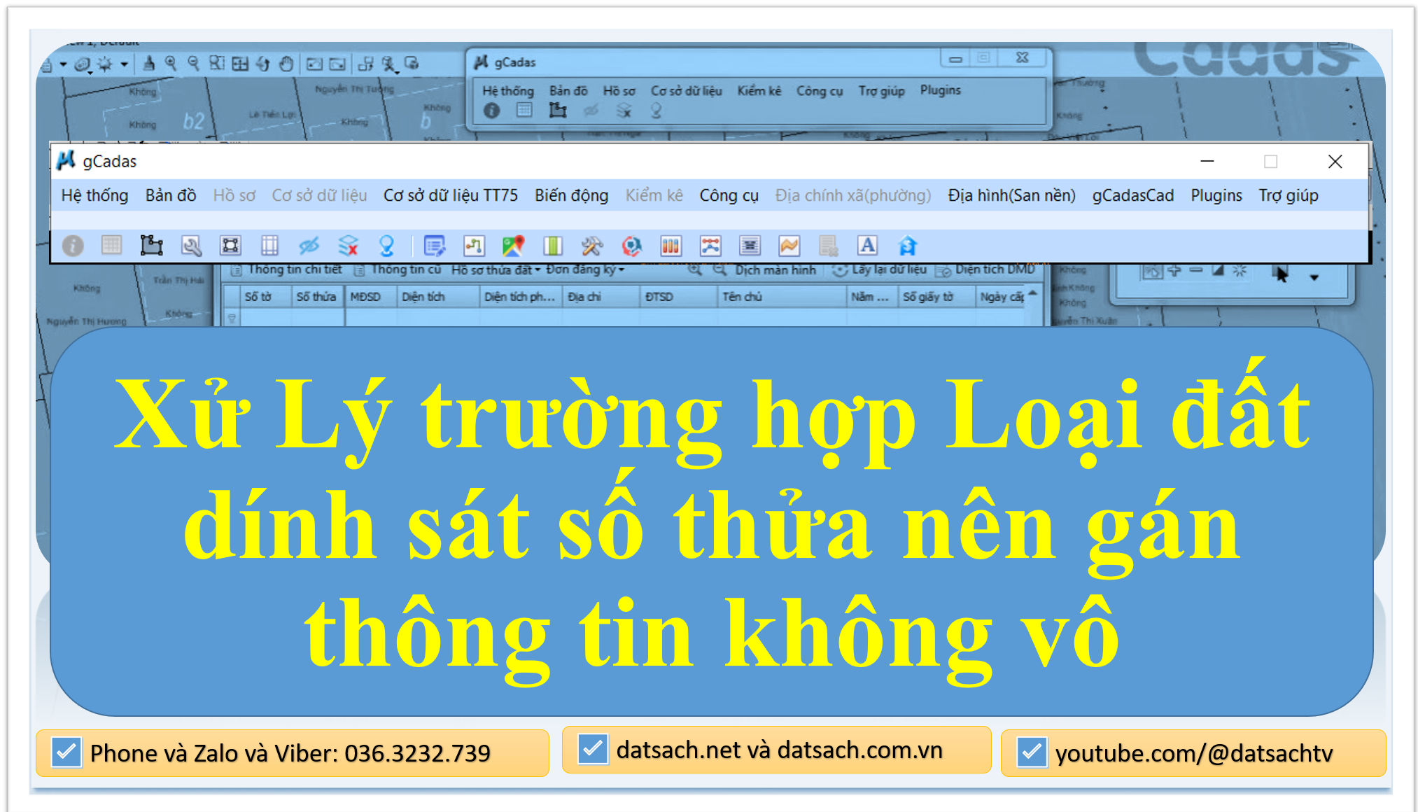 Xử Lý trường hợp Loại đất dính sát số thửa nên gán thông tin không vô trong gCadas