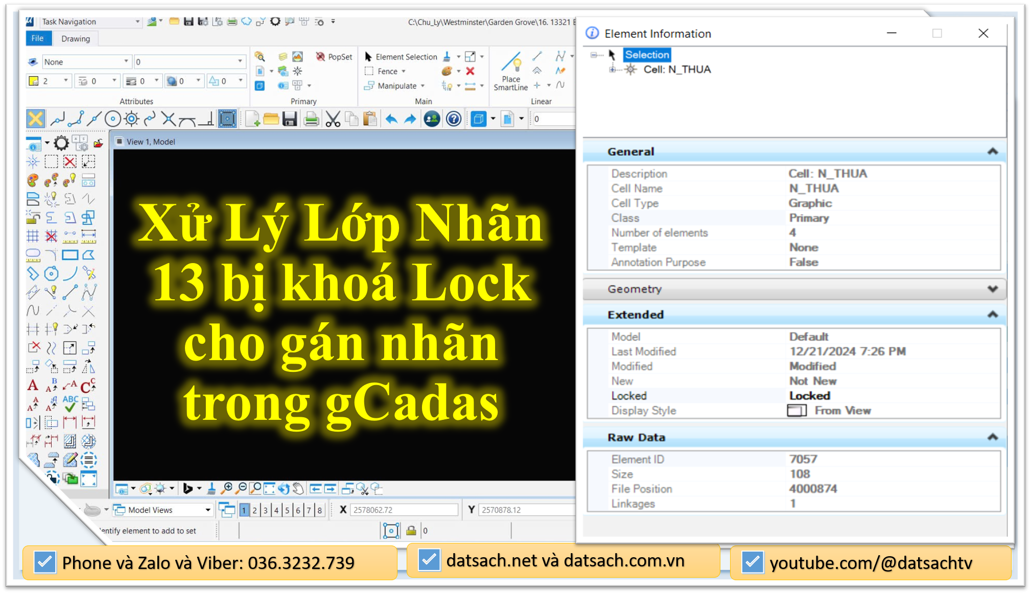 Xử Lý Lớp Nhãn 13 bị khoá Lock cho gán nhãn địa chính trong gCadas