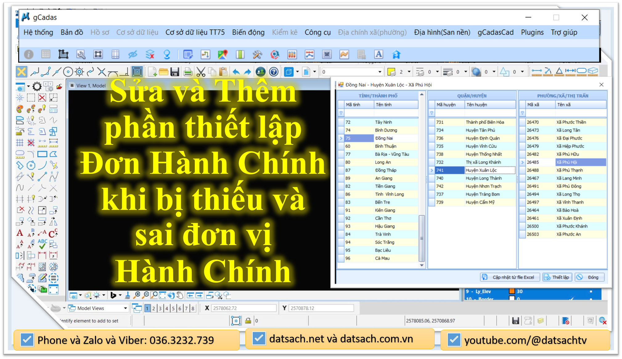 Sửa và Thêm phần thiết lập Đơn Hành Chính khi bị thiếu và sai đơn vị Hành Chính