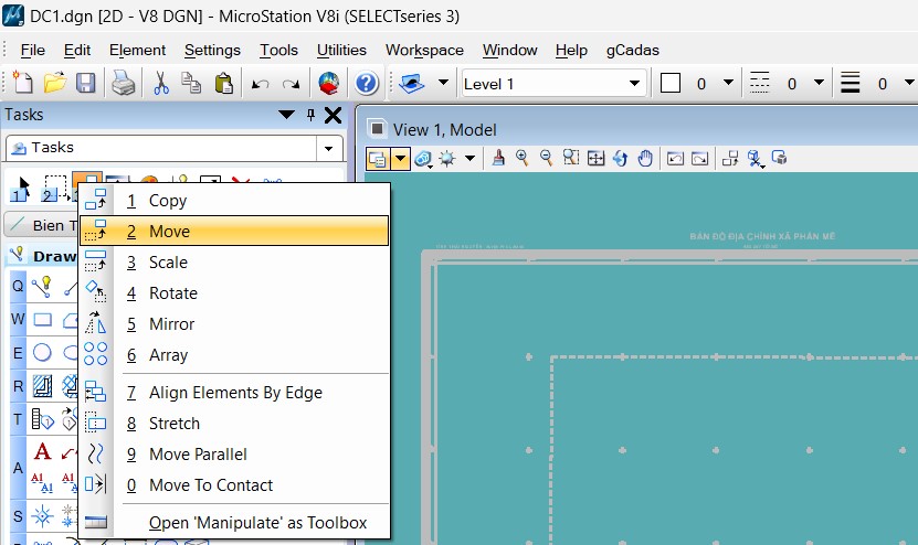 Hướng dẫn sử dụng và thực hành phần mềm Microsation v8i cho học viên 125 Hướng dẫn sử dụng và thực hành phần mềm Microsation v8i cho học viên