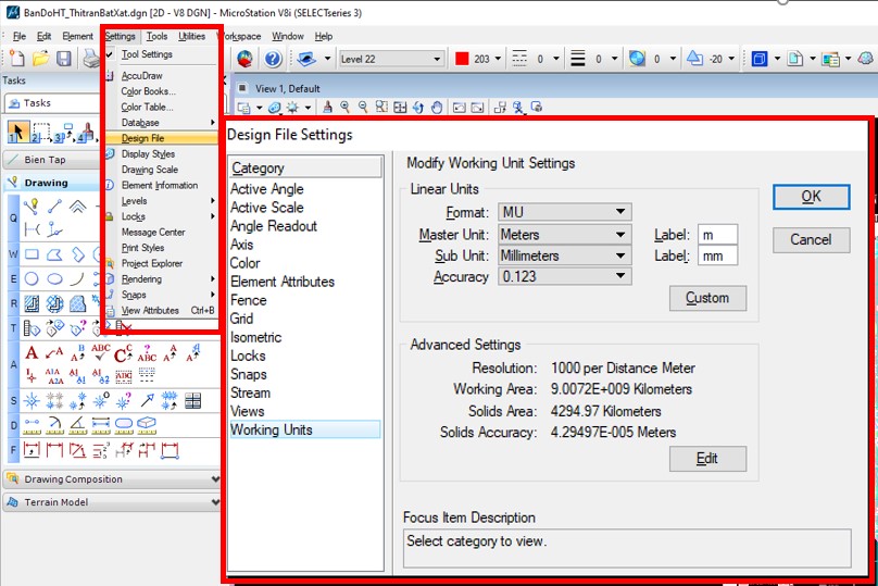 Hướng dẫn sử dụng và thực hành phần mềm Microsation v8i cho học viên 18 Hướng dẫn sử dụng và thực hành phần mềm Microsation v8i cho học viên
