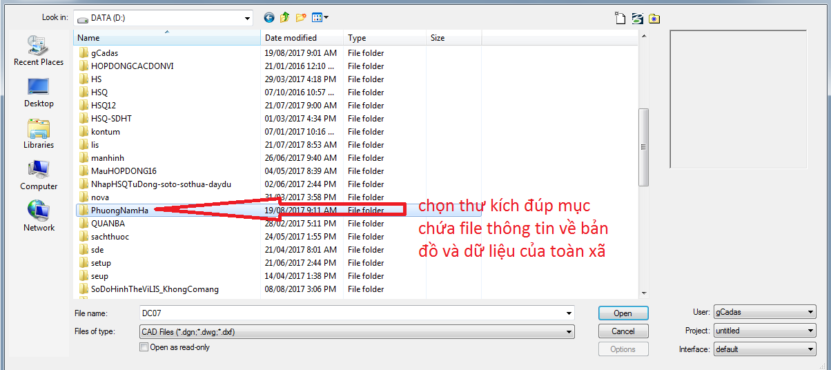 gCadas – phần mềm hỗ trợ việc trích lục thửa đất, hoàn thiện hồ sơ phục vụ Địa chính xã VPDK Cấp Huyện và Thống kê - kiểm kê đất đai