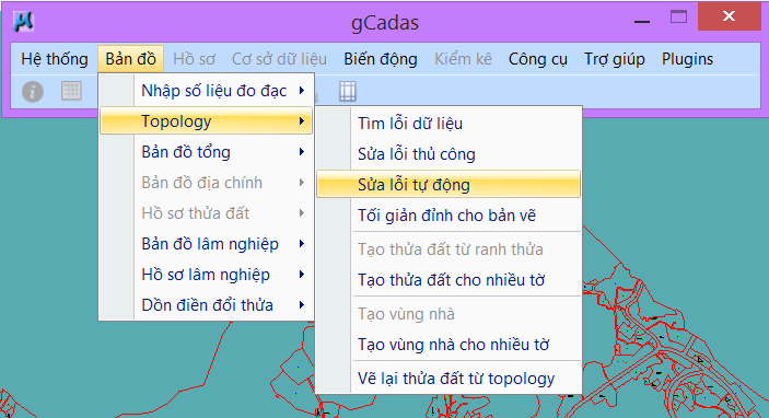 gCadas – phần mềm hỗ trợ việc trích lục thửa đất, hoàn thiện hồ sơ phục vụ Địa chính xã VPDK Cấp Huyện và Thống kê - kiểm kê đất đai