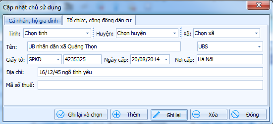 gCadas – phần mềm hỗ trợ việc trích lục thửa đất, hoàn thiện hồ sơ phục vụ Địa chính xã VPDK Cấp Huyện và Thống kê - kiểm kê đất đai