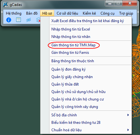 gCadas – phần mềm hỗ trợ thành lập BĐĐC, đăng ký cấp GCNQSDĐ, xây dựng CSDL địa chính và Thống kê - kiểm kê đất đai.