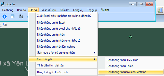 gCadas – phần mềm hỗ trợ thành lập BĐĐC, đăng ký cấp GCNQSDĐ, xây dựng CSDL địa chính và Thống kê - kiểm kê đất đai.