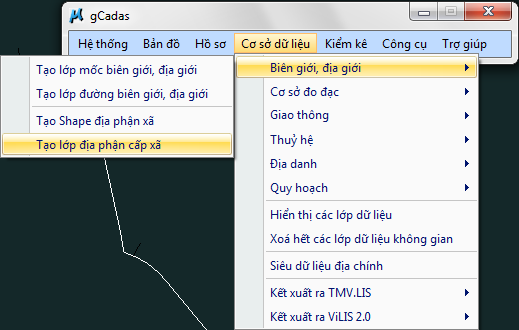 gCadas – phần mềm hỗ trợ thành lập BĐĐC, đăng ký cấp GCNQSDĐ, xây dựng CSDL địa chính và Thống kê - kiểm kê đất đai.
