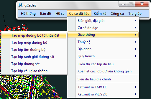 gCadas – phần mềm hỗ trợ thành lập BĐĐC, đăng ký cấp GCNQSDĐ, xây dựng CSDL địa chính và Thống kê - kiểm kê đất đai.