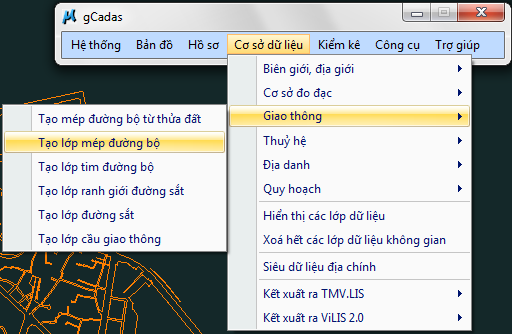 gCadas – phần mềm hỗ trợ thành lập BĐĐC, đăng ký cấp GCNQSDĐ, xây dựng CSDL địa chính và Thống kê - kiểm kê đất đai.