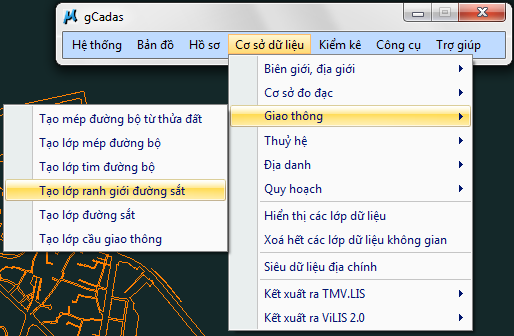 gCadas – phần mềm hỗ trợ thành lập BĐĐC, đăng ký cấp GCNQSDĐ, xây dựng CSDL địa chính và Thống kê - kiểm kê đất đai.