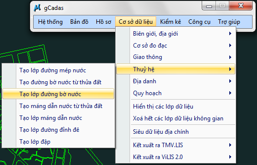 gCadas – phần mềm hỗ trợ thành lập BĐĐC, đăng ký cấp GCNQSDĐ, xây dựng CSDL địa chính và Thống kê - kiểm kê đất đai.
