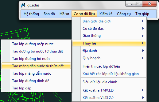gCadas – phần mềm hỗ trợ thành lập BĐĐC, đăng ký cấp GCNQSDĐ, xây dựng CSDL địa chính và Thống kê - kiểm kê đất đai.