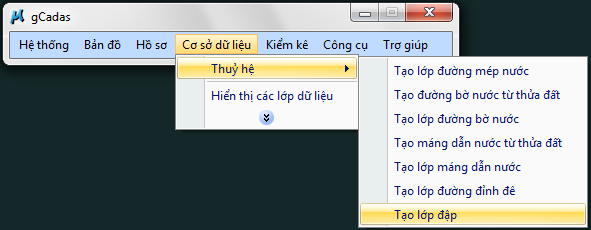 gCadas – phần mềm hỗ trợ thành lập BĐĐC, đăng ký cấp GCNQSDĐ, xây dựng CSDL địa chính và Thống kê - kiểm kê đất đai.