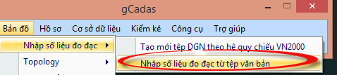 gCadas – phần mềm hỗ trợ thành lập BĐĐC, đăng ký cấp GCNQSDĐ, xây dựng CSDL địa chính và Thống kê - kiểm kê đất đai.