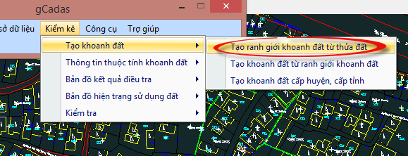 gCadas – phần mềm hỗ trợ thành lập BĐĐC, đăng ký cấp GCNQSDĐ, xây dựng CSDL địa chính và Thống kê - kiểm kê đất đai.