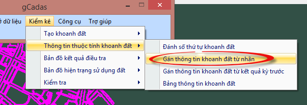 gCadas – phần mềm hỗ trợ thành lập BĐĐC, đăng ký cấp GCNQSDĐ, xây dựng CSDL địa chính và Thống kê - kiểm kê đất đai.