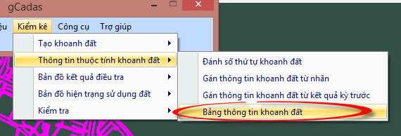 gCadas – phần mềm hỗ trợ thành lập BĐĐC, đăng ký cấp GCNQSDĐ, xây dựng CSDL địa chính và Thống kê - kiểm kê đất đai.