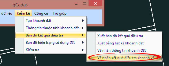 gCadas – phần mềm hỗ trợ thành lập BĐĐC, đăng ký cấp GCNQSDĐ, xây dựng CSDL địa chính và Thống kê - kiểm kê đất đai.