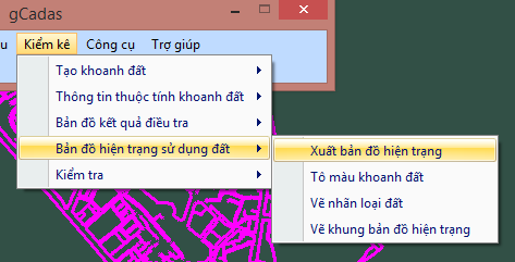 gCadas – phần mềm hỗ trợ thành lập BĐĐC, đăng ký cấp GCNQSDĐ, xây dựng CSDL địa chính và Thống kê - kiểm kê đất đai.