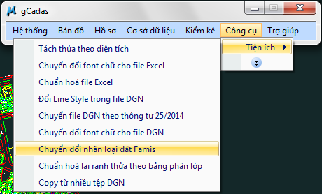 gCadas – phần mềm hỗ trợ thành lập BĐĐC, đăng ký cấp GCNQSDĐ, xây dựng CSDL địa chính và Thống kê - kiểm kê đất đai.