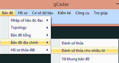 gCadas – phần mềm hỗ trợ thành lập BĐĐC, đăng ký cấp GCNQSDĐ, xây dựng CSDL địa chính và Thống kê - kiểm kê đất đai.