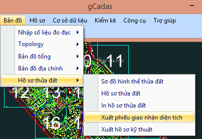gCadas – phần mềm hỗ trợ thành lập BĐĐC, đăng ký cấp GCNQSDĐ, xây dựng CSDL địa chính và Thống kê - kiểm kê đất đai.